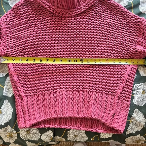 Free People My Only Sunshine Chunky Knit Sweater XS Pink - Picture 5 of 8